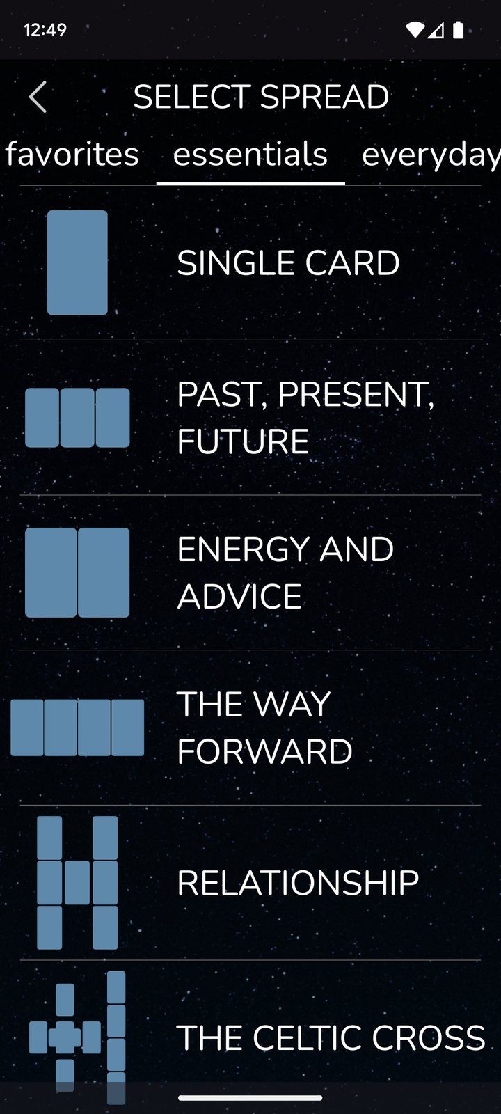 Choosing a tarot spread
